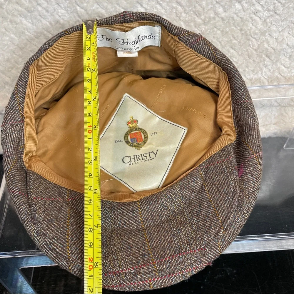 Christy Headwear London Balmoral Cap Brown Tweed Plaid‎